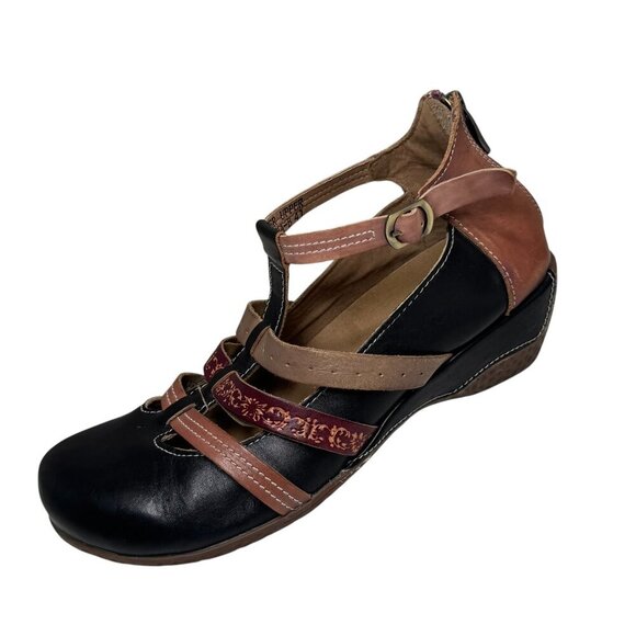 LArtiste Spring Step Yulianna Clog Shoe Leather Comfort Wedge Womens 41/10 - Picture 1 of 8